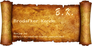 Brodafker Kende névjegykártya